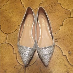 Aldo Silver Pointed Flats